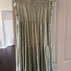 Floral Ruffle Sleeve Dress